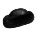Leather Hat with Fox Trim