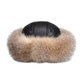 Leather Hat with Fox Trim