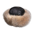 Leather Hat with Fox Trim