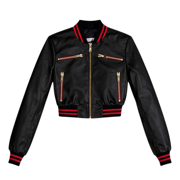 Cropped Leather Baseball