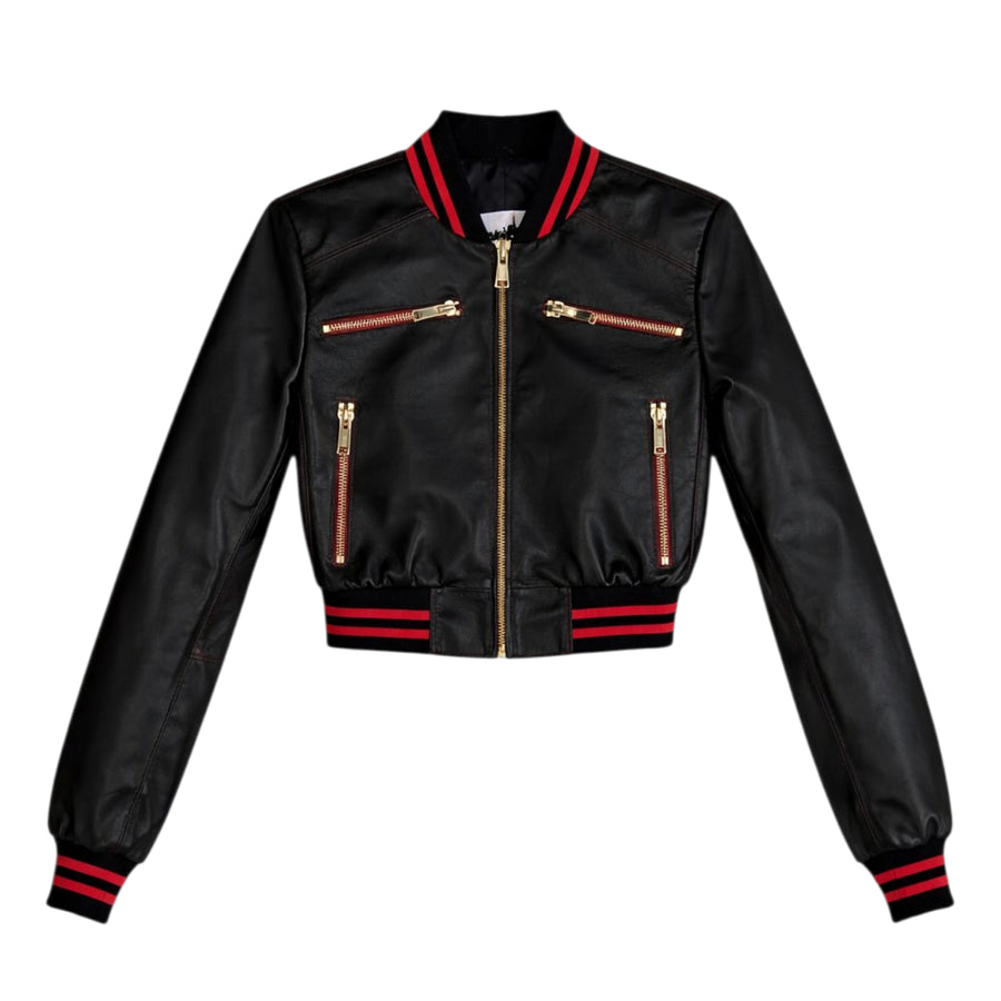 Cropped Leather Baseball