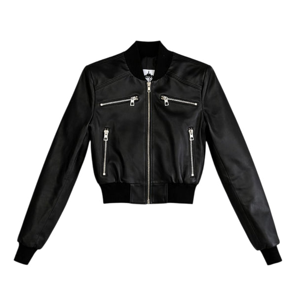 Cropped Leather Baseball