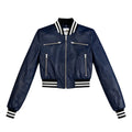 Cropped Leather Baseball