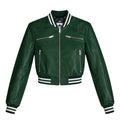 Cropped Leather Baseball