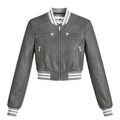 Cropped Leather Baseball