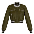 Cropped Leather Baseball