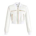 Cropped Leather Baseball