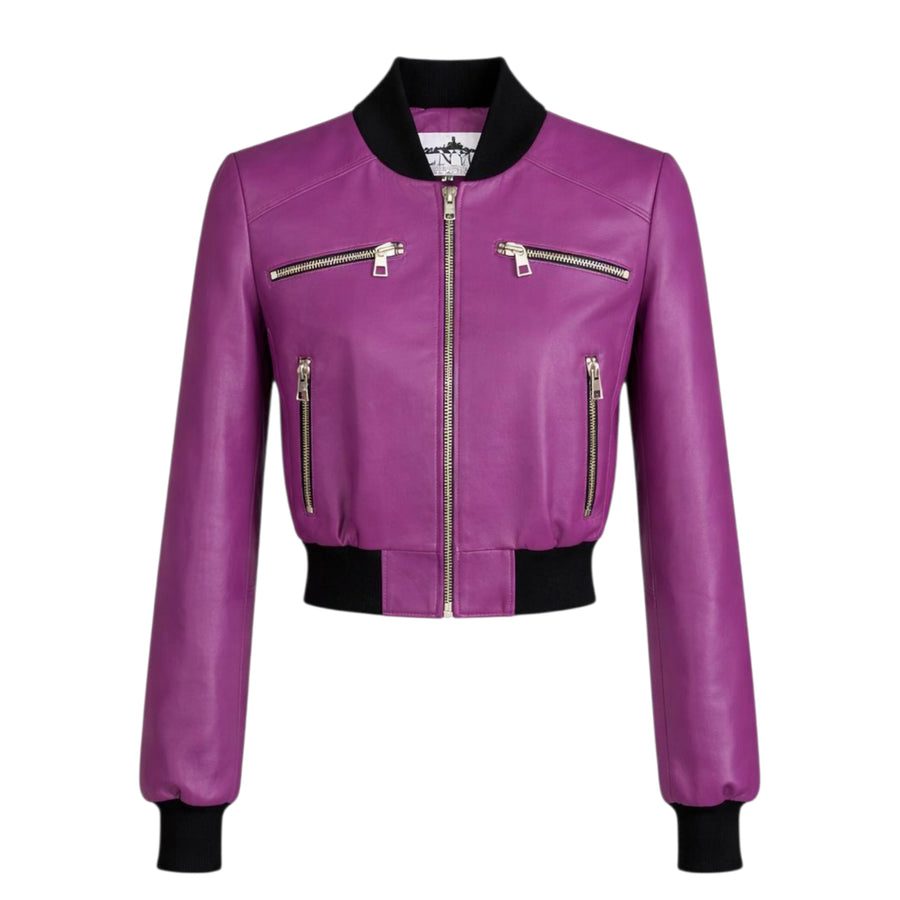 Cropped Leather Baseball