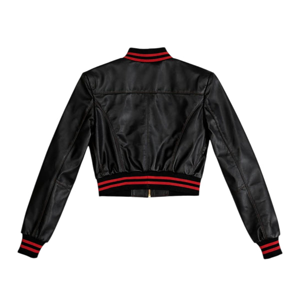 Cropped Leather Baseball