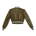 Cropped Leather Baseball