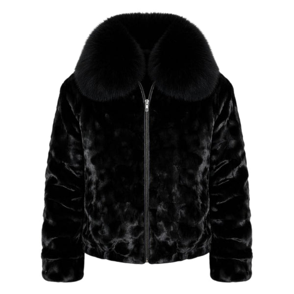 Men's Mink Bomber with Fox Collar