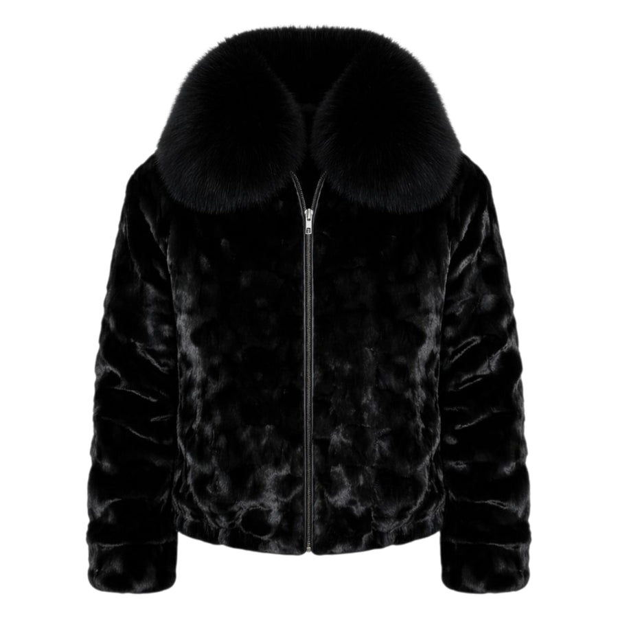 Men's Mink Bomber with Fox Collar