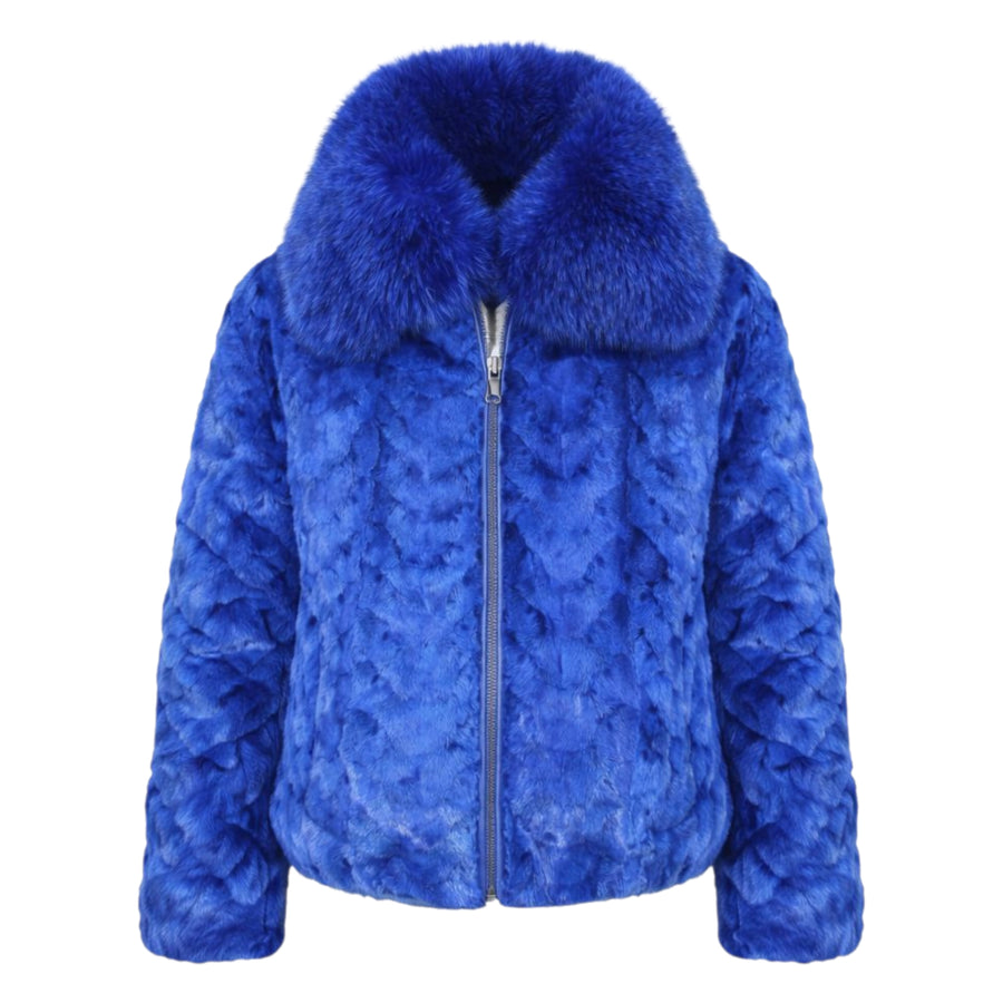 Men's Mink Bomber with Fox Collar