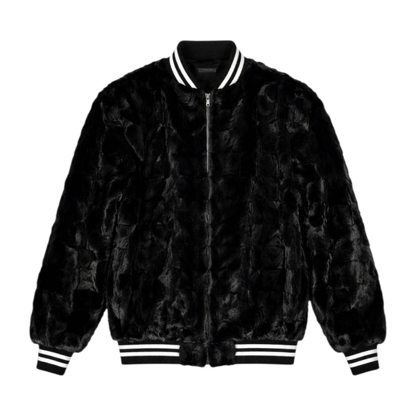 Baseball Mink Bomber Jacket