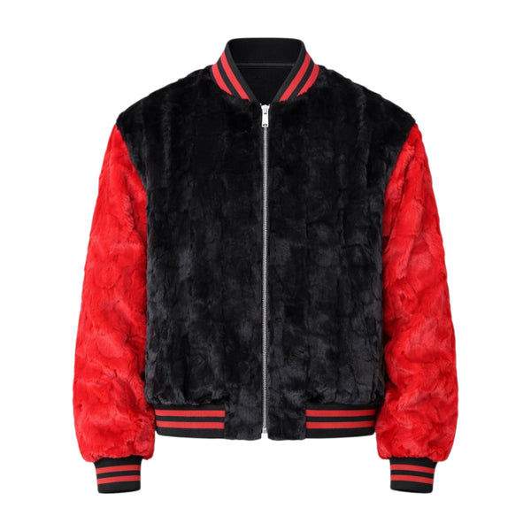 Baseball Mink Bomber Jacket