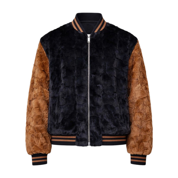 Baseball Mink Bomber Jacket