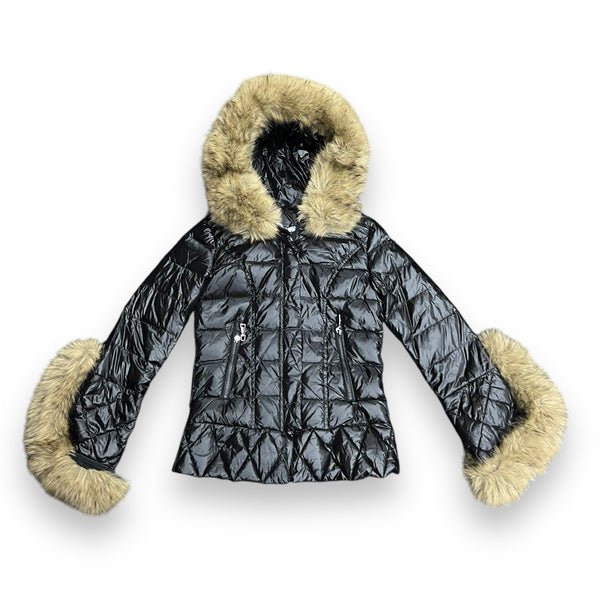 Faux Leather Bubble with Faux Fur Lining on Wrists