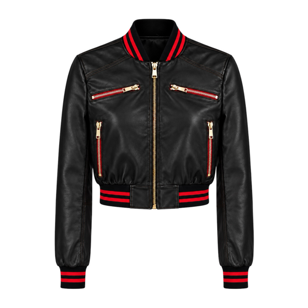 Cropped Leather Baseball