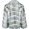 Natural Blue Fox Chevron Cut Coat