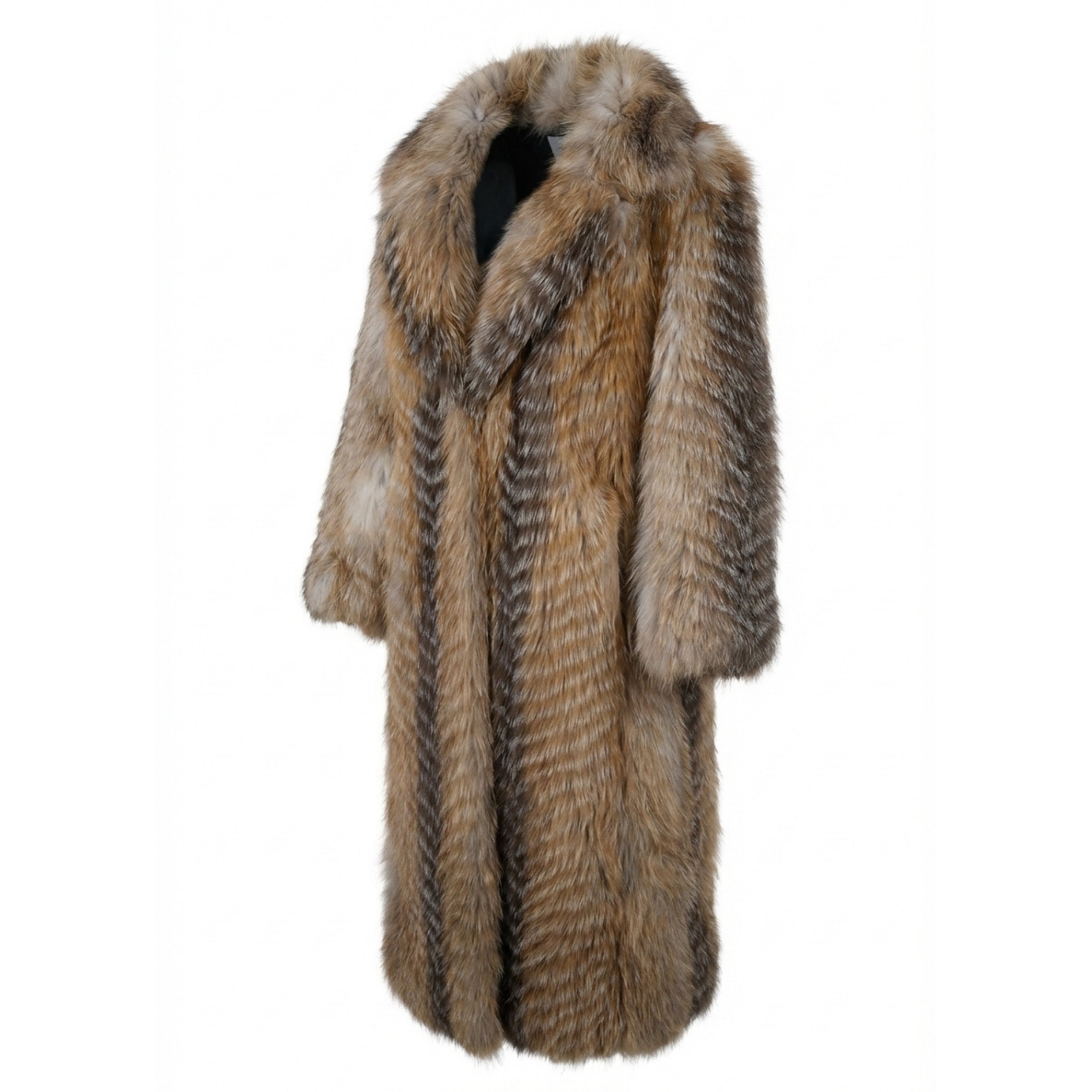 Long Crystal Feathered Fox Coat – Daniel's Leather