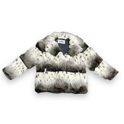 Black Cross Faux Fur Parka