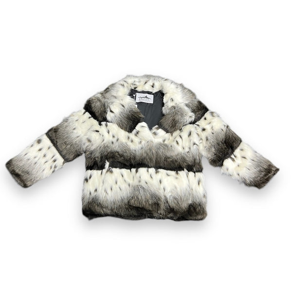 Black Cross Faux Fur Parka