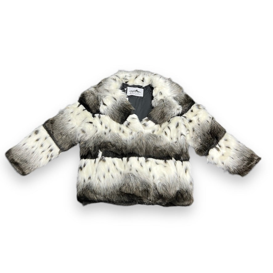 Black Cross Faux Fur Parka