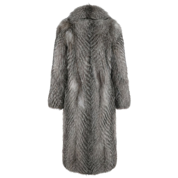 Long Crystal Feathered Fox Coat