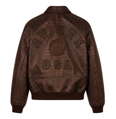 Men's Croc Avirex Icon Leather Jacket 2026