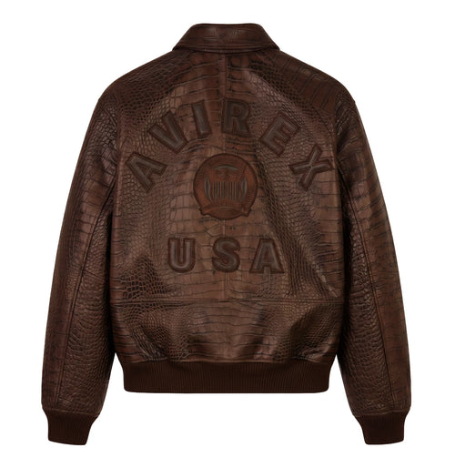 Men's Croc Avirex Icon Leather Jacket 2026