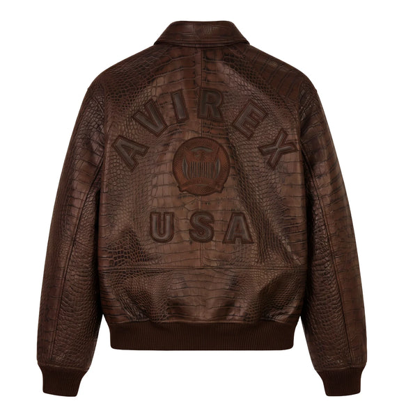Men's Croc Avirex Icon Leather Jacket 2026