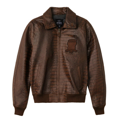 Men's Croc Avirex Icon Leather Jacket 2026
