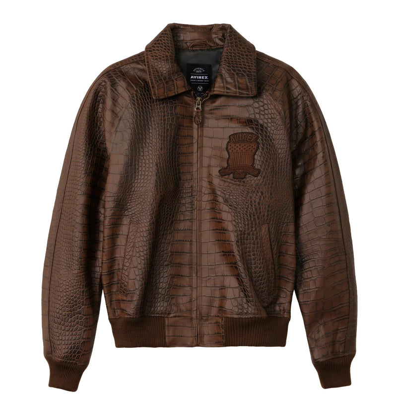 Men's Croc Avirex Icon Leather Jacket 2026
