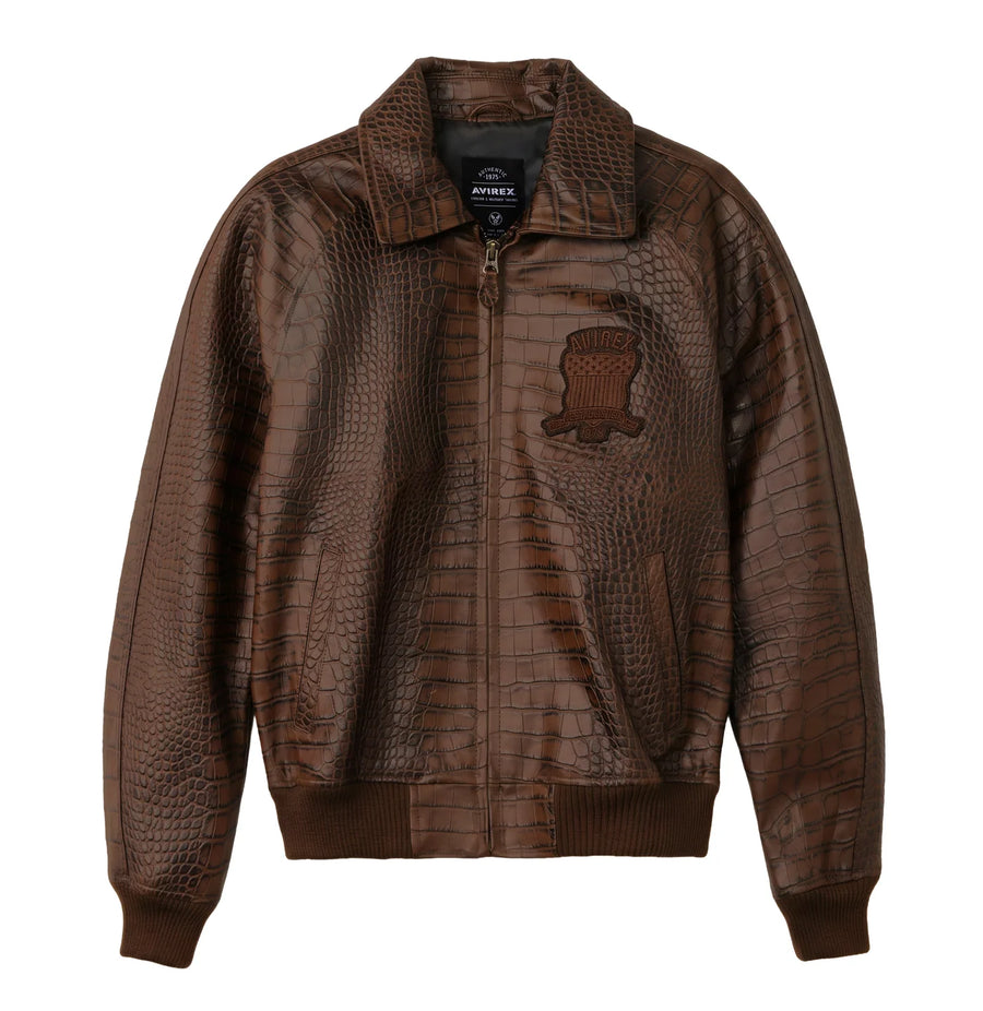Men's Croc Avirex Icon Leather Jacket 2026