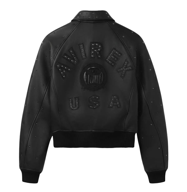 Women's Cropped Studded Icon Jacket