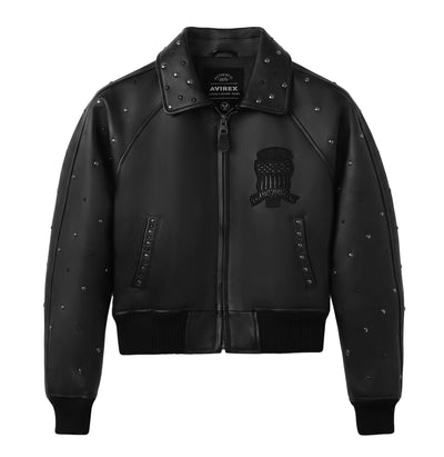 Women's Cropped Studded Icon Jacket