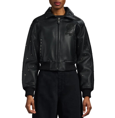 Women's Cropped Studded Icon Jacket