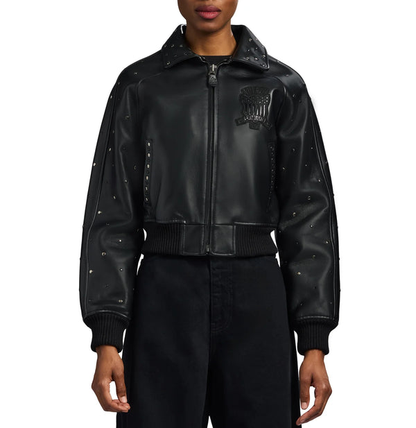 Women's Cropped Studded Icon Jacket