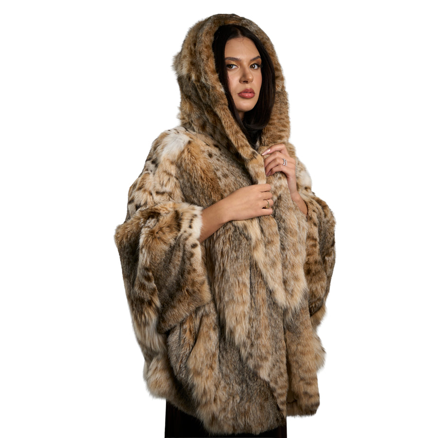 Cat Lynx Cape Designed Jacket With Hood