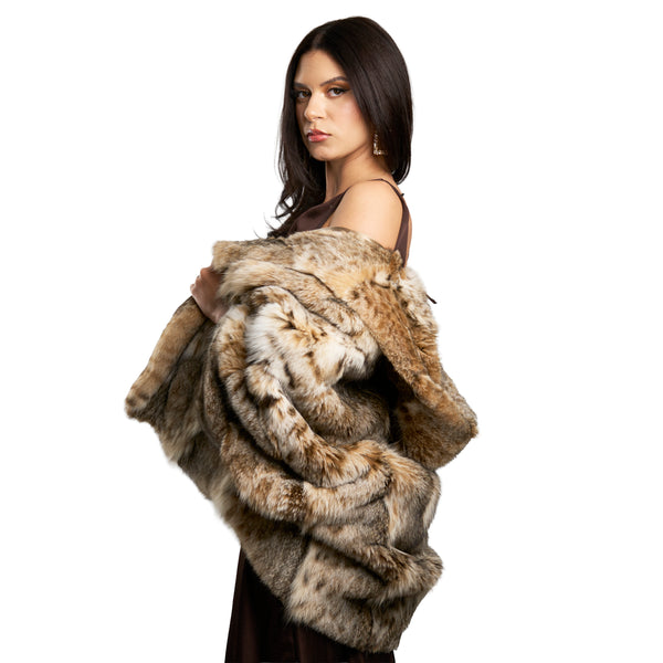 Cat Lynx Cape Designed Jacket With Hood