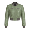 Cropped Leather Baseball