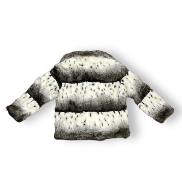 Black Cross Faux Fur Parka