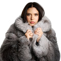 4 in 1 Fox Fur Coat With Removable Hood, Sleeves and Body