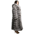 4 in 1 Fox Fur Coat With Removable Hood, Sleeves and Body