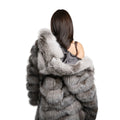 4 in 1 Fox Fur Coat With Removable Hood, Sleeves and Body