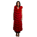 Full Length Fox Fur Chevron-Cut Vest