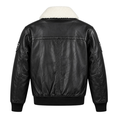 Top Gun® Aviator Luxury Leather Bomber With Removable Mouton Collar