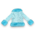 Faux Leather Jacket with Faux Fur Outline