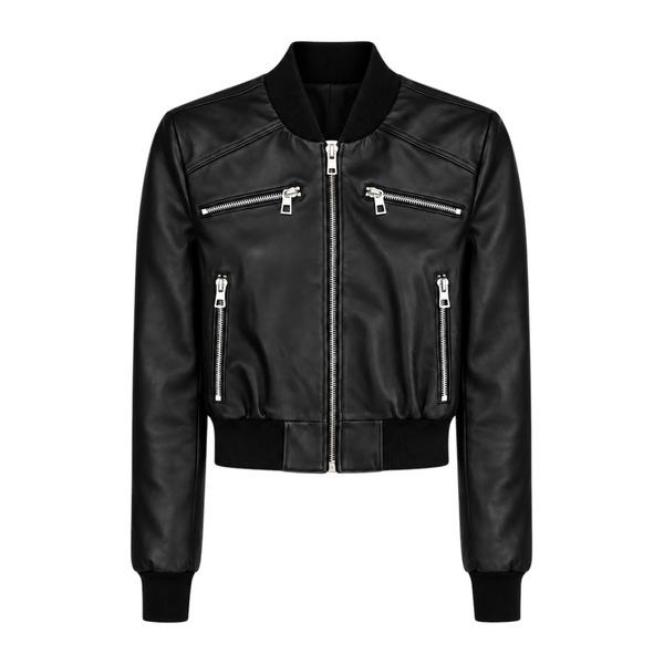 Cropped Leather Baseball