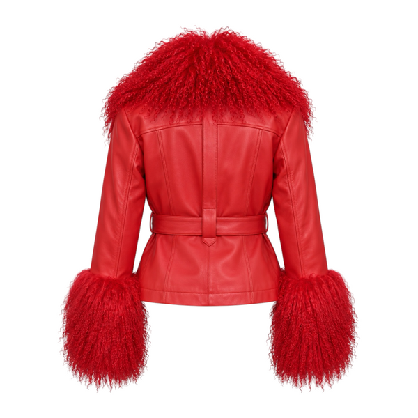 Leather with Mongolian Lamb